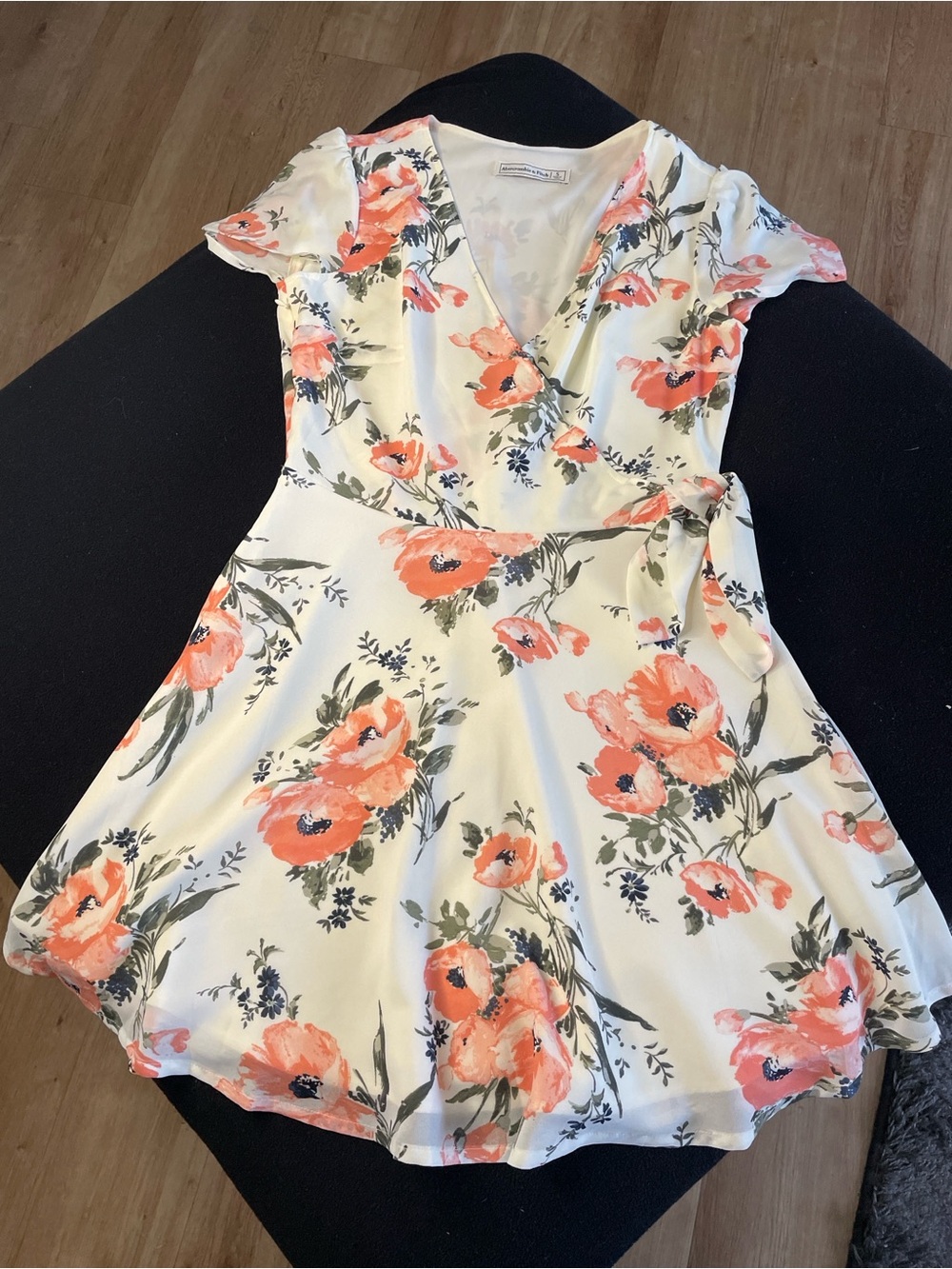 Abercrombie & Fitch Cream Mini Dress with Coral Floral Print